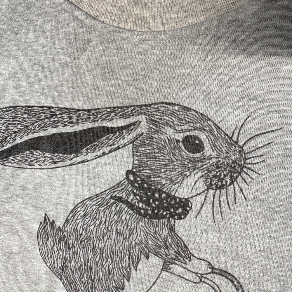 Gray Graphic Sweatshirt with Rabbit Design - Picture 6 of 10